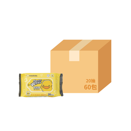 黃色小鴨 嬰兒超柔濕紙巾(20抽/包*60)