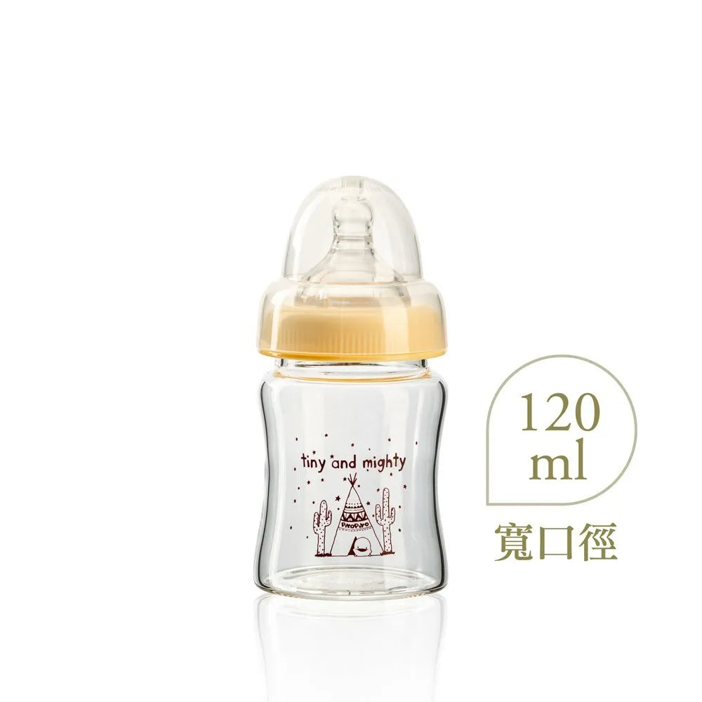 黃色小鴨 媽咪乳感玻璃寬口奶瓶