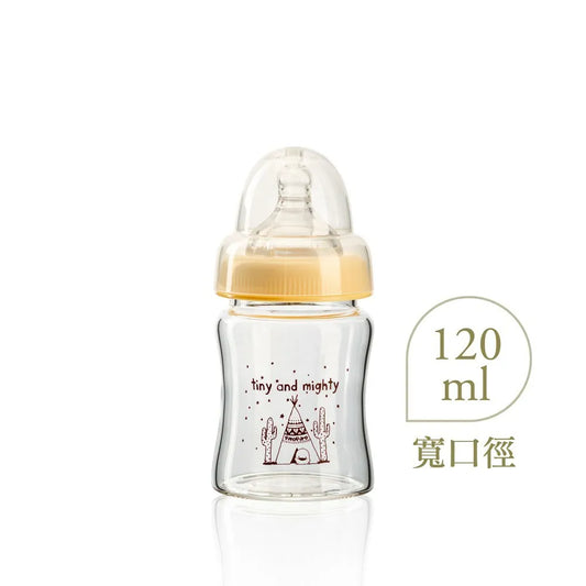 黃色小鴨 媽咪乳感玻璃寬口奶瓶
