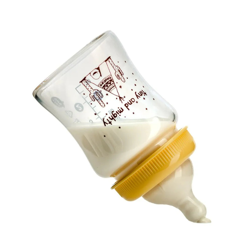 黃色小鴨 媽咪乳感玻璃寬口奶瓶
