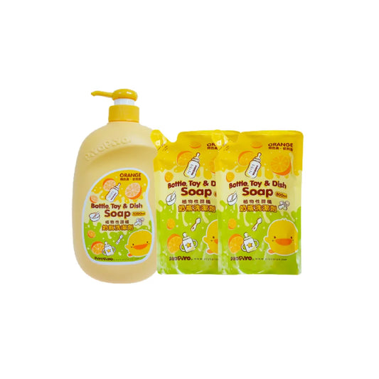 黃色小鴨 奶瓶清潔劑超值組 (1000ml/瓶+800ml/包*2)