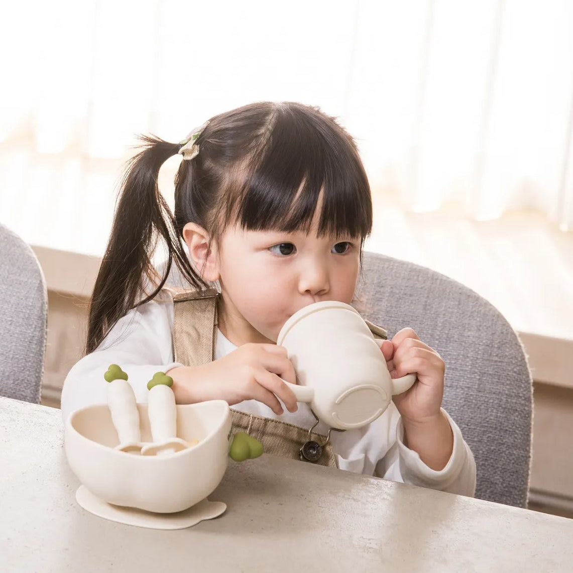 黃色小鴨 鉑金矽膠好彩頭蘿蔔餐具四件組