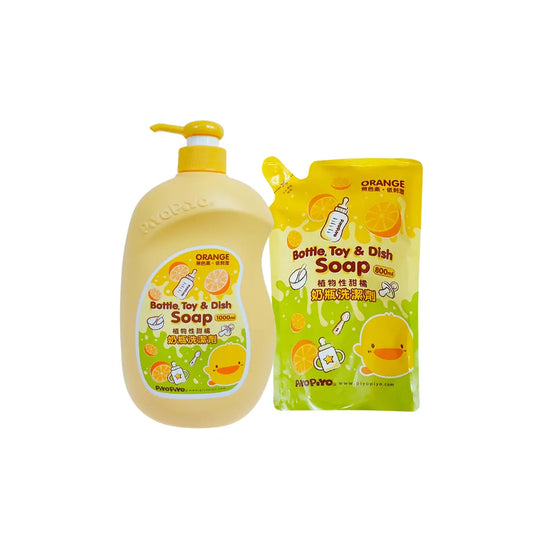 黃色小鴨 奶瓶清潔劑超值組 (1000ml/瓶+800ml/包)