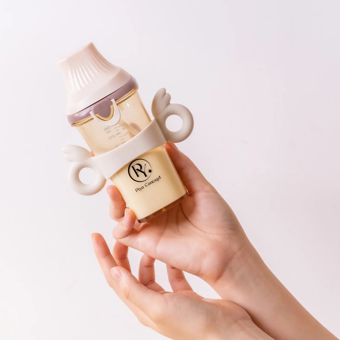 黃色小鴨 PPSU預備學飲掀蓋天使奶瓶握把二件組