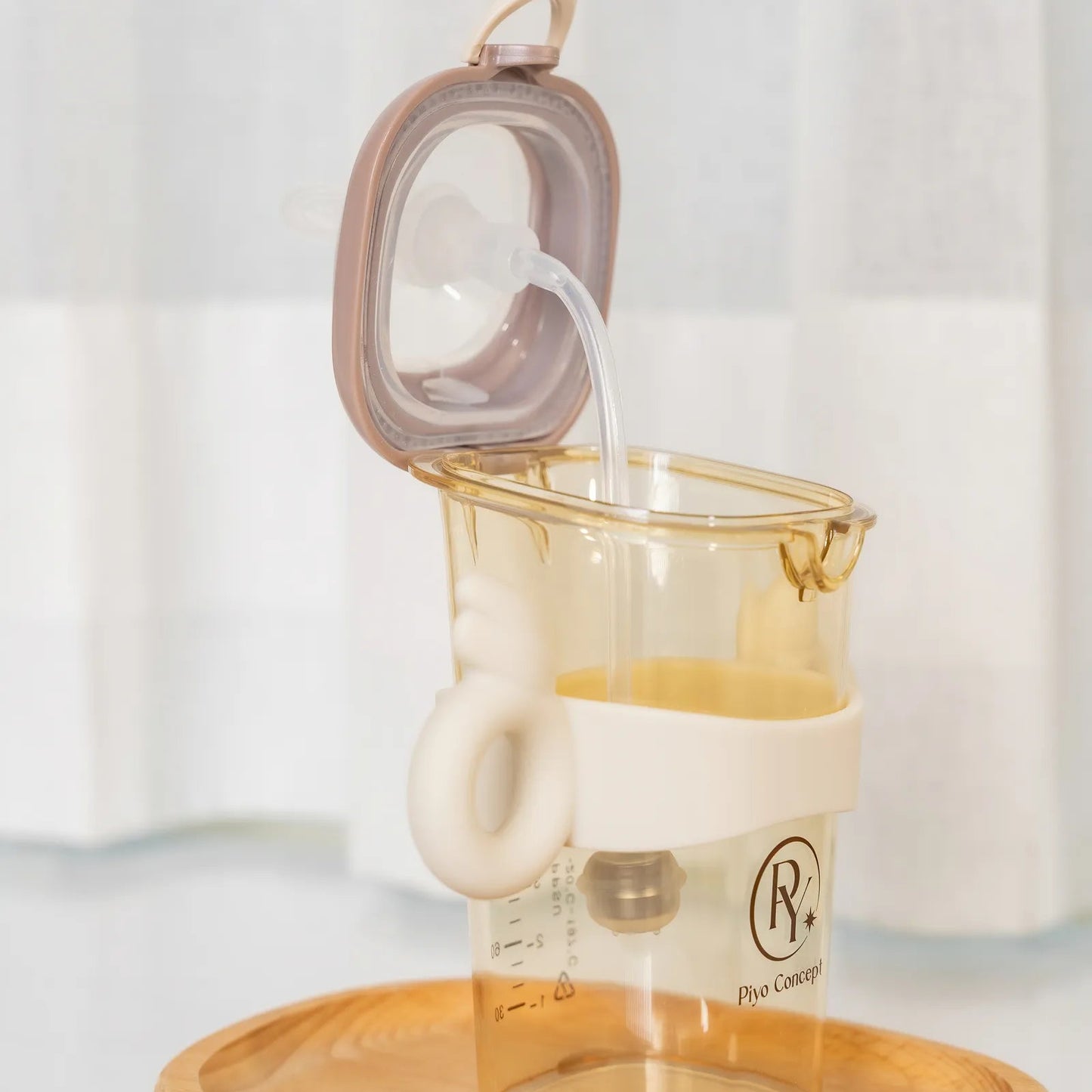 黃色小鴨 PPSU預備學飲掀蓋天使奶瓶握把二件組