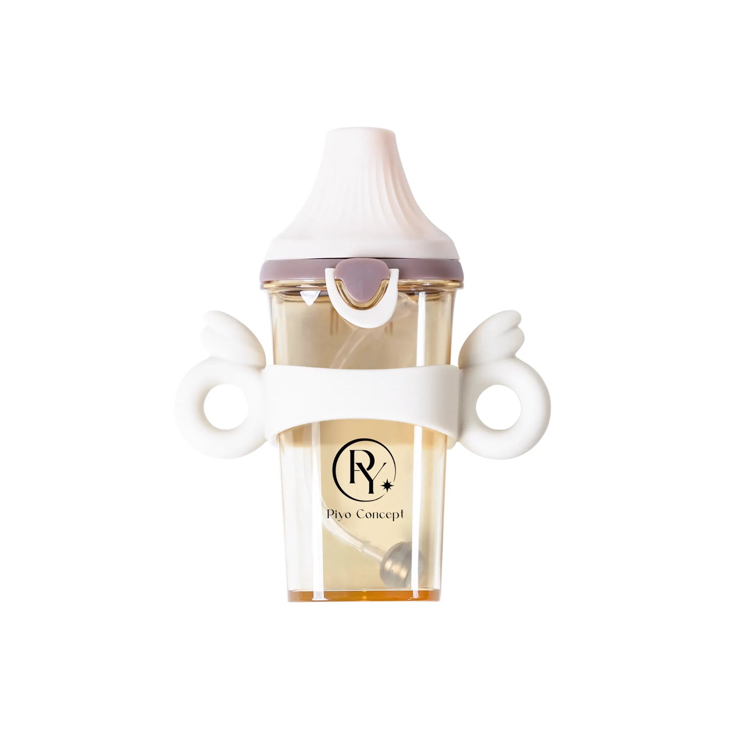 黃色小鴨 PPSU預備學飲掀蓋天使奶瓶握把二件組