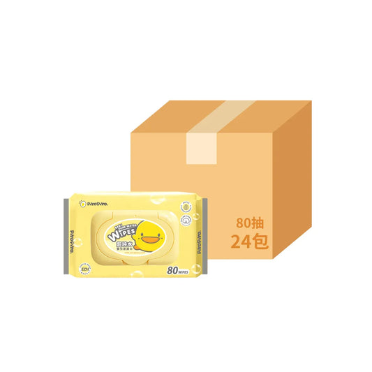 黃色小鴨 嬰兒超柔濕紙巾(80抽/包*24)