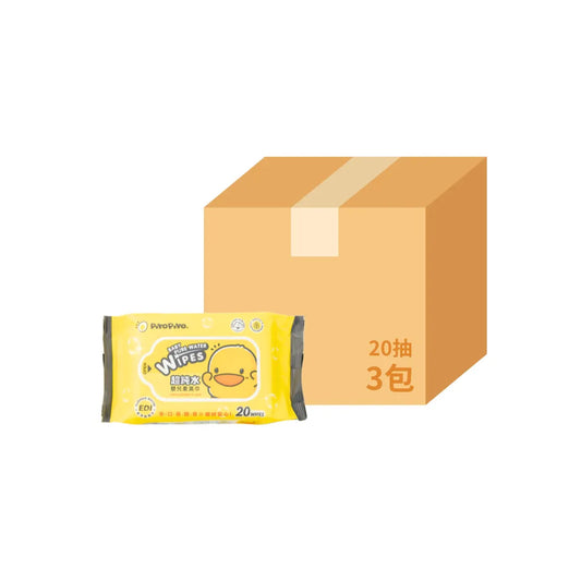 黃色小鴨 嬰兒超柔濕紙巾(20抽/包*3)