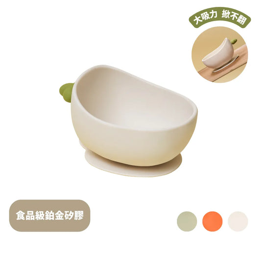 黃色小鴨 鉑金矽膠大吸力嬰兒副食學習蘿蔔碗