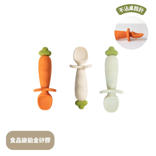 黃色小鴨 鉑金矽膠蘿蔔湯匙固齒器