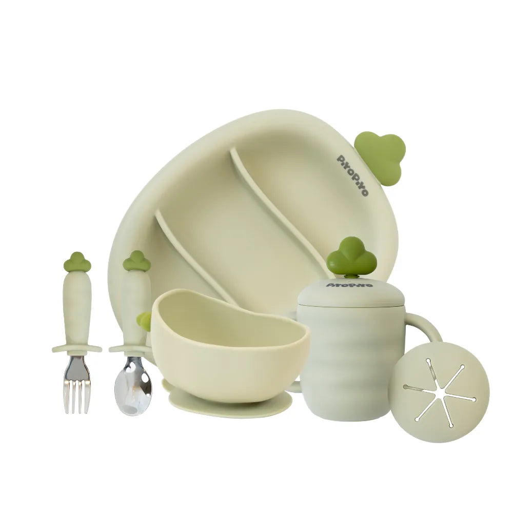 黃色小鴨 鉑金矽膠好彩頭蘿蔔餐具四件組