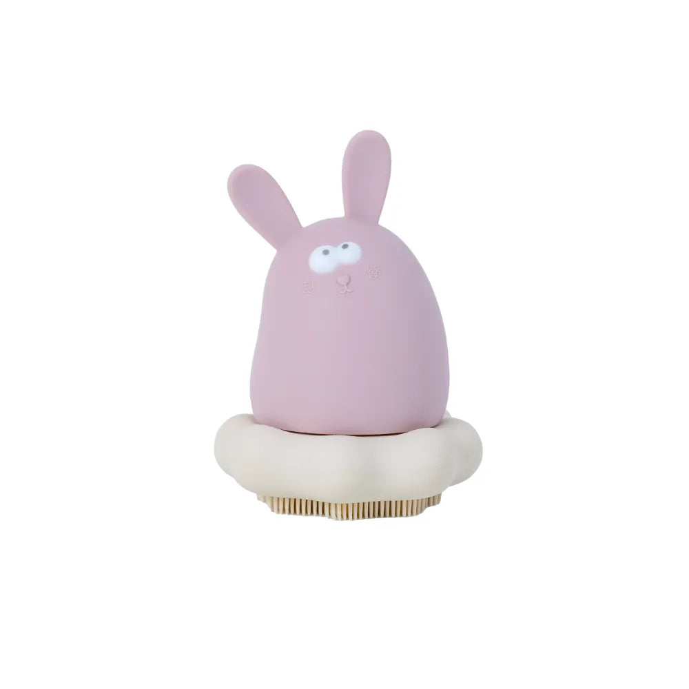 黃色小鴨 鉑金矽膠可拆式洗澡刷毛玩具