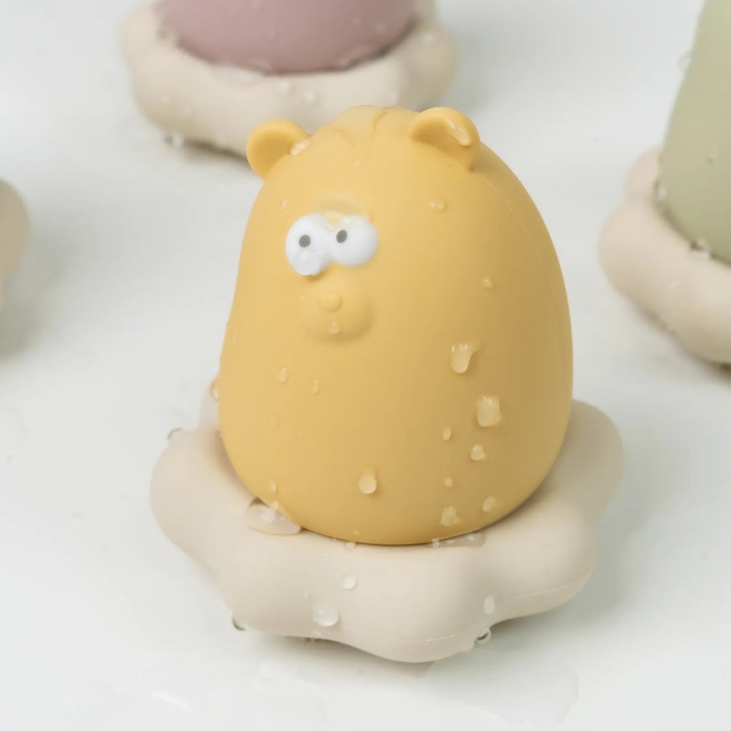 黃色小鴨 鉑金矽膠可拆式洗澡刷毛玩具