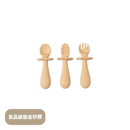 黃色小鴨 鉑金矽膠360度訓練餐具固齒器