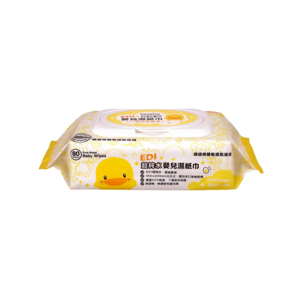黃色小鴨 超純水蘆薈保濕嬰兒濕紙巾(80抽/包)