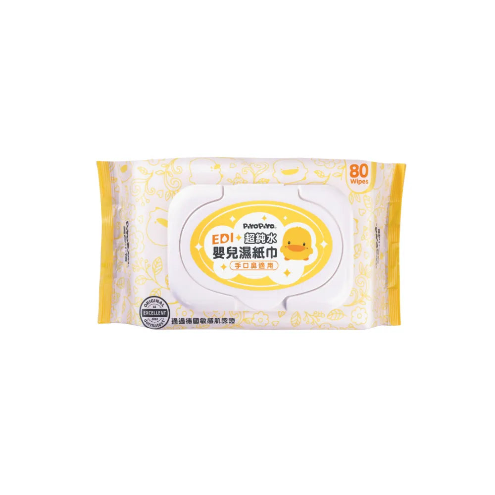黃色小鴨 超純水蘆薈保濕嬰兒濕紙巾(80抽/包)